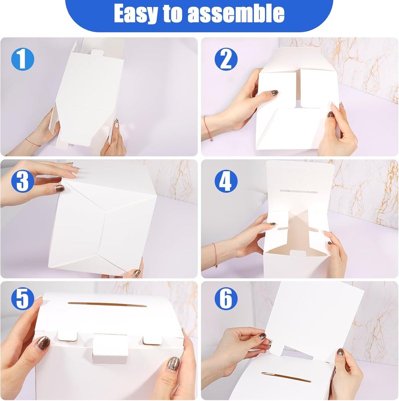 Ysglory 24 Pack Raffle Ticket Box White Suggestion Ballot Box with Slot Cardboard Charity Donation Boxes for Fundraising Collecting Business Card Voting Contest, 6.6 x 4.5 x 4.5 Inches - Image 5